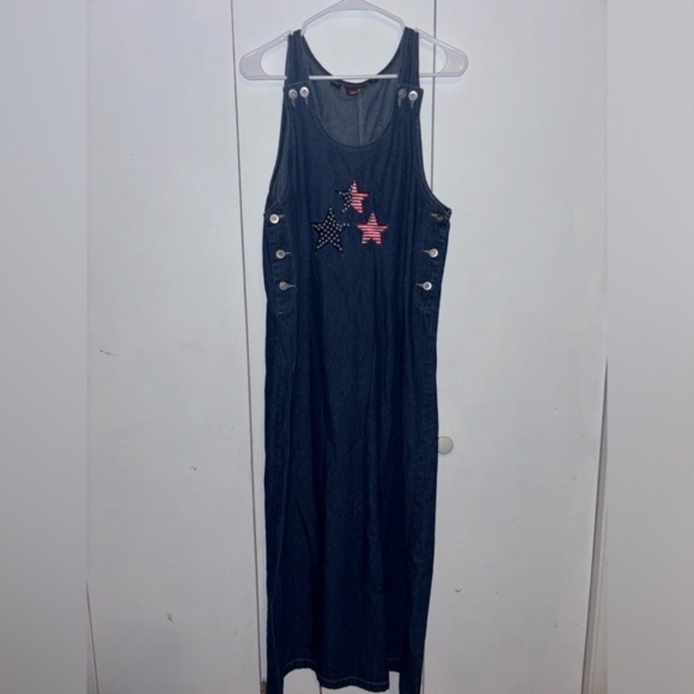 Vintage 90s Denim embroidered star dress